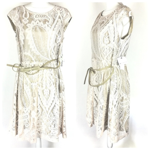 Liz Claiborne Dresses & Skirts - nwt liz claiborne midi dress ivory lace beige